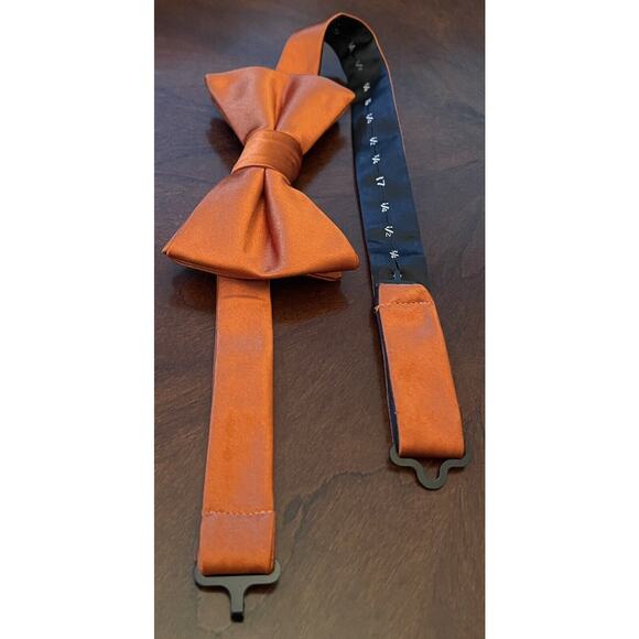 Madison Orange 100% Polyester Pre Tied Men’s BowTie Made In China - Picture 3 of 5